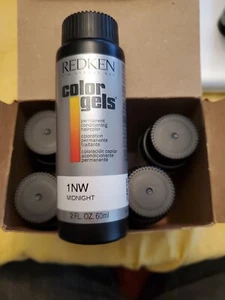 LOT OF 5 - 1NW MIDNIGHT Redken Color Gels Permanent Conditioning Hair color 2oz - Picture 1 of 3