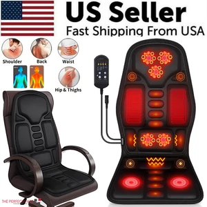Massage Seat Cushion Heated Back Neck Body Massager Chair For Home Car Office - Picture 1 of 19
