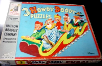Vintage 1950's HOWDY DOODY Milton Bradley 3 Complete Puzzles w/ Original Box - Image 1 of 4