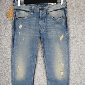 JEANS HOMBRE WE ARE REPLAY AURELIO W31 L34 MADE IN ITALY DENIM MEDIO DESTRUIR - Imagen 1 de 10