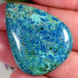 60.50 Cts 100% Natural Shattuckite Azurite Cabochon 30 x 39 mm Gemstone XO32 - Picture 1 of 2