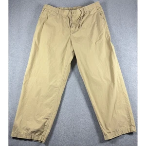 Orton Brothers XL Beige Ankle Cotton Flat Front Pants Khaki Button Zip Casual - Picture 1 of 8