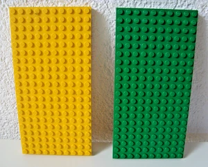 2 Lego dicke Bauplatten Bausteine 10x20 gelb und grün - Bild 1 von 2