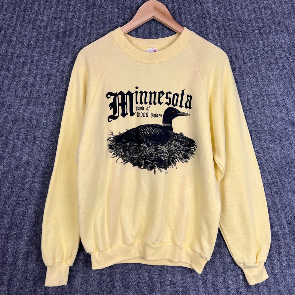 Sudadera De Colección Minnesota Land of 10000 Lakes Loon Bird Gráfico Jerzees L Foto 1 de 4