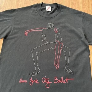 Vintage New York City Ballett Hemd Herren Large schwarz Countour Line Art Jerzees USA - Bild 1 von 18