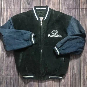 Vintage Logo Athletics Penn State Nittany Lions Leather Jacket Mens Medium - Picture 1 of 9