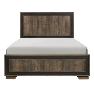 Modern Line Design Two-Tone Finish 1pc Queen Size Bed Attractive Bedroom Furnitu - Image 1 of 4