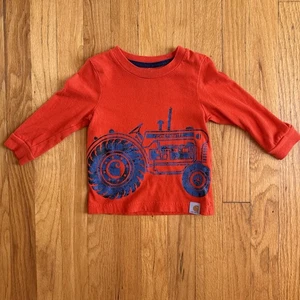Camiseta Carhartt Talla 12M Bebé Niño Pequeño 100% Algodón Manga Larga Tractor Naranja - Imagen 1 de 7