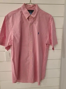 Ralph Lauren Mens Short Sleeve Button Down Shirt Plaid Checked Classic Fit - Picture 1 of 6