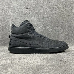 Nike Court Borough Mid 844884-001 Men’s Size 12 Black Denim Athletic Shoes Used - Picture 1 of 11