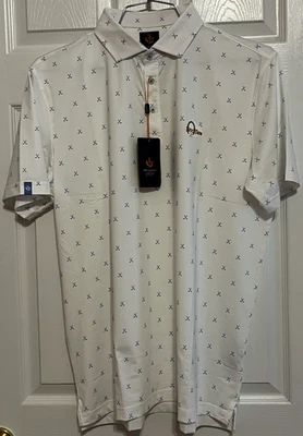 Donald Ross "Sport" Golf Polo Shirt, Vincent, Large, White/Ultramarine, NWT - Image 1 of 4