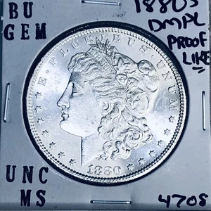 1880 S BU GEM MORGAN SILVER DOLLAR UNC MS+++ U.S. MINT RARE COIN 4708 - Picture 1 of 3