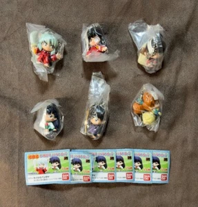 Inuyasha figure key chain Lot 6 set Miroku Kagome retro Rumic Japan m603 - Picture 1 of 6