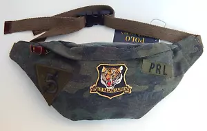 POLO RALPH LAUREN Unisex WAIST FANNY PACK BAG CAMO TIGER PATCH CANVAS NEW - Picture 1 of 4
