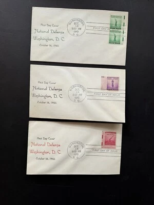 US 1940 FDC +National Defense Set #899-901 +Monograph Cachet +Matching Set +Neat - Image 1 of 2