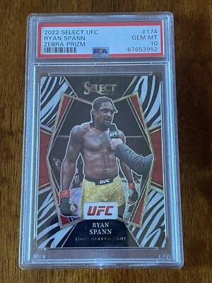 2022 Select UFC Ryan Spann Zebra Prizm #174 PSA 10 Gem Mint POP 1 - Image 1 of 2