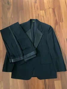Bill Blass Tuxedo Dinner Jacket Black 42R 32W Wool Mens Tux Coat - Picture 1 of 11