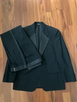 Bill Blass Tuxedo Dinner Jacket Black 42R 32W Wool Mens Tux Coat - Image 1 of 4