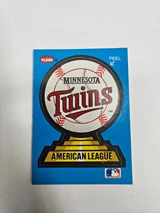 Minnesota Twins 1987 Fleer MLB Logo Sticker Karte (Astros Logo auf Rückseite) - Bild 1 von 2