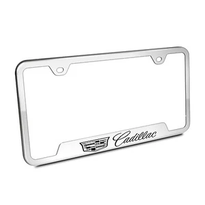 Cadillac Crest Logo Chrome Stainless Steel 50 States License Plate Frame - Picture 1 of 3