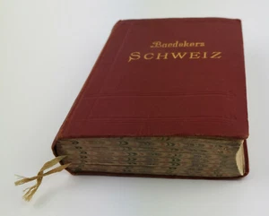 Raedekers Schweiz Handbuch für Reisende 1927 in Luzern gekauft Etikett - Bild 1 von 12