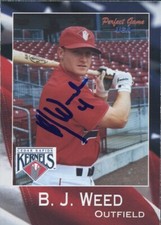 2003 Cedar Rapids Kernels BJ B.J. WEED Signed Card autograph AUTO ANGELS