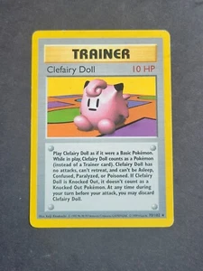 Pokemon CLEFAIRY DOLL 70/102 - BASE SET SHADOWLESS RARE NON HOLO TRAINER - EX- - Picture 1 of 2