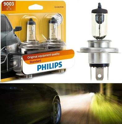 Philips Standard 9003 H4 60/55W Two Bulb Head Light Replacement Dual Beam Lamp - Image 1 of 4