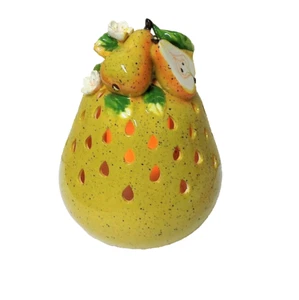 Home Reflections Pear Table Fruit Decoration Luminary w Timer & Flameless Candle - Picture 1 of 2