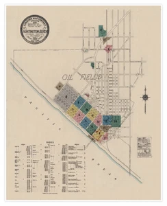 Map of Huntington Beach, Orange County, California circa 1922 by Sanborn - Picture 1 of 9