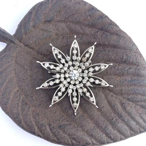 Pin de ráfaga de estrella de diamante sintético transparente 71 diseño radial de 2,5" envío gratuito vintage - Imagen 1 de 3
