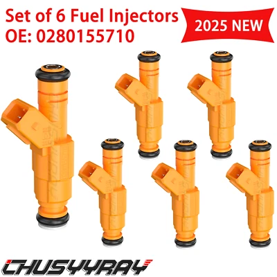 Set of 6 Fuel Injector Genuine New Upgrade For 1989 1990-1998 Jeep Cherokee 4.0L - Image 1 of 4