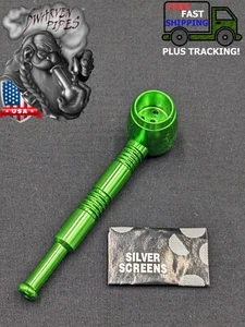 4" Aluminum Alloy Tobacco Smoking Pipe Portable + 5 FREE Screens! Green - Picture 1 of 4