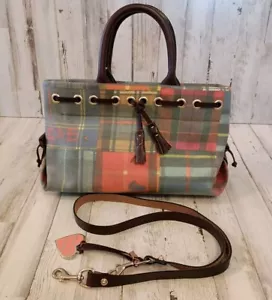 Borsa a quadri Dooney & Bourke Madras Lady Bug rivestita in vinile Pristine Academia - Foto 1 di 20