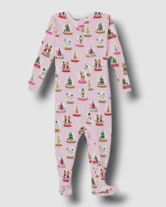 $45 BedHead Baby Girls Pink Christmas Graphic Footie One Piece Pajamas SZ 12-18M - Picture 1 of 2