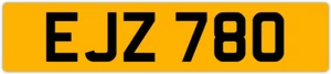 EJZ 780 E 3x3 DATELESS PRIVATE NUMBER PLATE EM EMM EMMA EVE EVA EUAN ERIC ELA ED - Picture 1 of 1