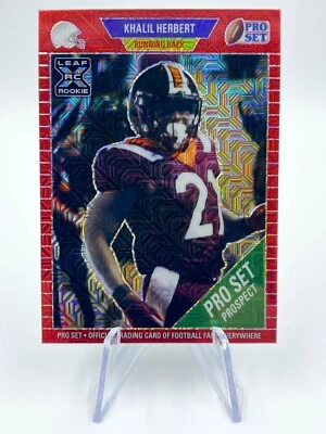KHALIL HERBERT Rookie 2021 Leaf Pro Set Metal Red Mojo /35 Virginia Tech Bears - Image 1 of 2