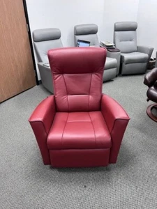 Fjords Ulstein Swing Swivel Relaxer Manual Large Recliner Chair Sandel Leather - Picture 1 of 6