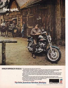 RARE 1974 Harley-Davidson FX-1200 Motorcycle Print-Ad/ Free Spirit - Picture 1 of 1