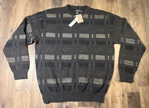 NWT Vintage 90s Croft & Barrow Crazy Maroon Cable Knit "Coogi Style" Sweater XL. - Picture 1 of 12