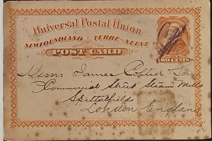 (CAN-808)CANADA/Terranova 1889 Canada Due Centesimi PRERAID CARTOLINA POSTALE A LONDRA - Foto 1 di 2