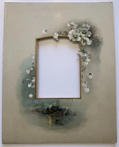 Colorful Photo Album Page 250x320mm for Cabinet Card House by a Lake circa 1880 - Picture 1 of 2