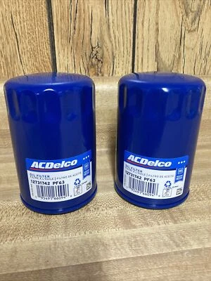 Filtro de aceite de motor Buick Cadillac Chevrolet GMC 2011-2020 paquete de 2 OEM 12731742 PF63 Foto 1 de 3