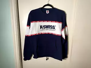Pullover para hombre K-Swiss azul de gran tamaño con logotipo deletreado talla XL - Imagen 1 de 6
