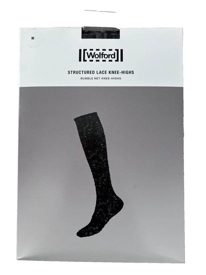 Wolford 31589 Structured Lace Knee-Highs Black ( M ) - Image 1 of 1