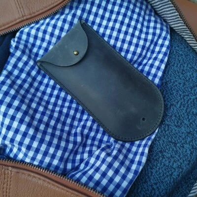 Bolsa/estuche de reloj de cuero Crazy Horse de grano completo estilo vintage Foto 1 de 4