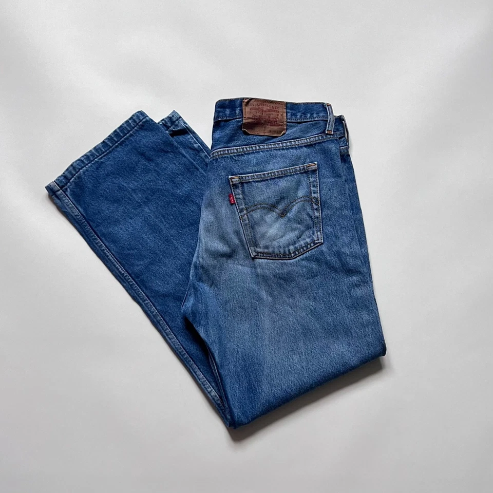 Vintage 90s Levi's 501 XX W38L36 Straight Leg Fit Jeans Made In USA Dark - Image 1 of 4