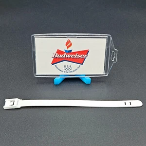 Genuine 1996 Olympic Budweiser Luggage Tag ID Holder - Picture 1 of 3