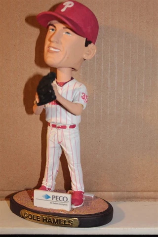 BOBBLEHEAD PHILADELPHIE PHILLIES PECO COLE HAMELS 7 1/2" TALL - NO BOX Cover