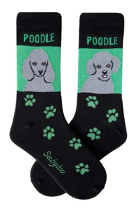 Poodle Crew Socks Unisex Gray - Picture 1 of 1